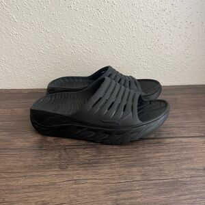 Hoka One One Ora Recovery Sandals Slides Black Womens Size 9 / Mens 7